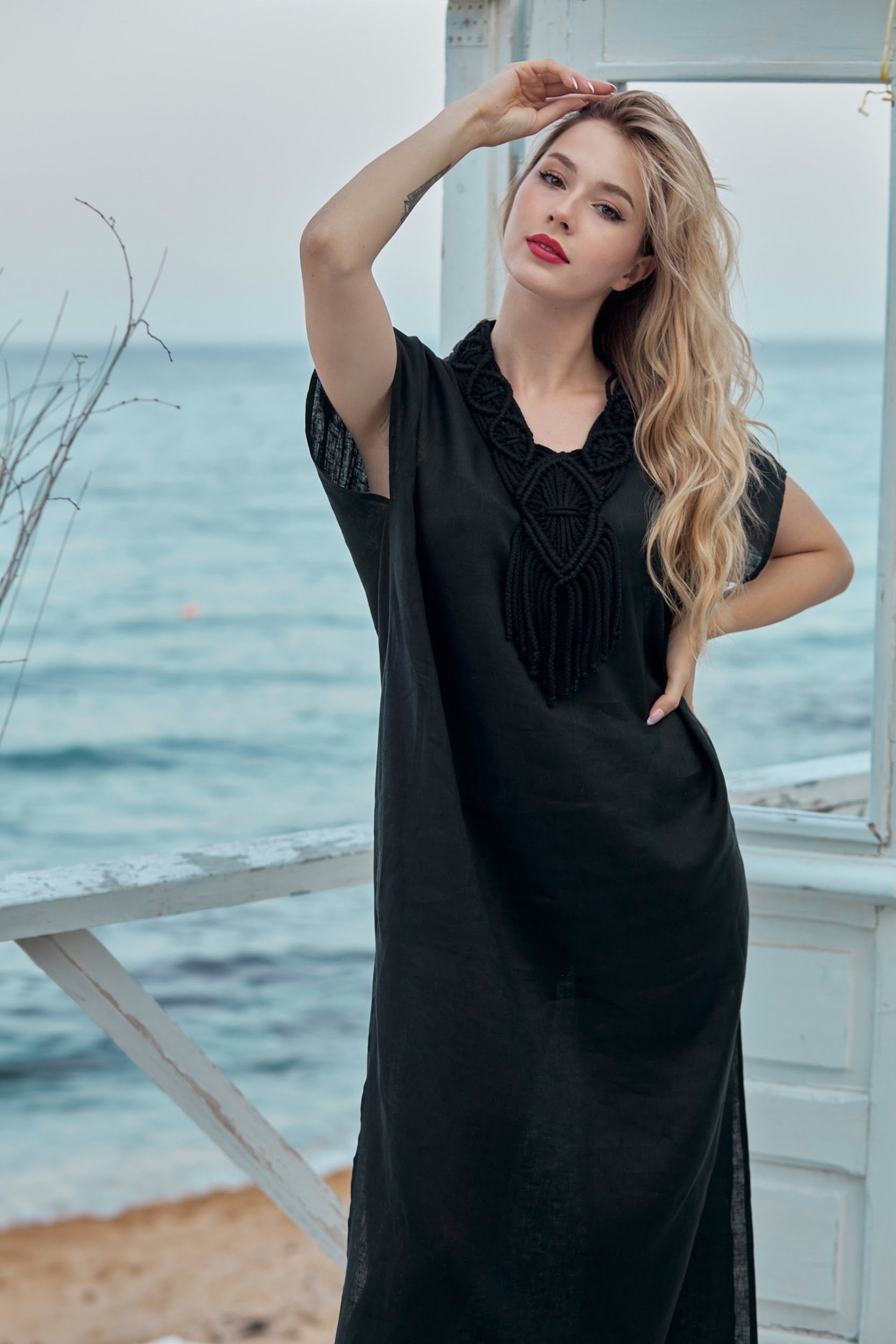 Linen Dress - Macrame by EasyWear