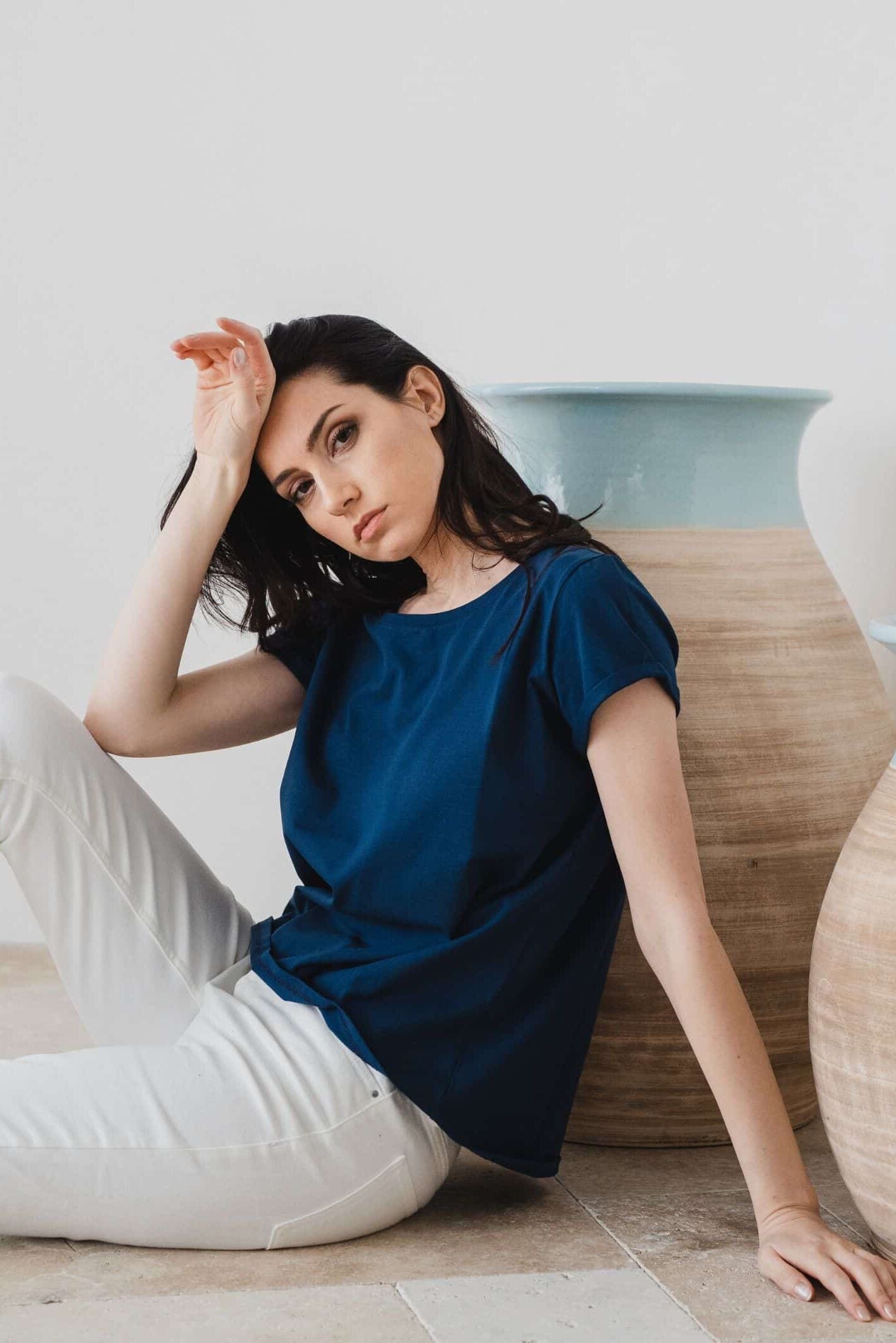 Nixie Classic Blue Supima Cotton Tee