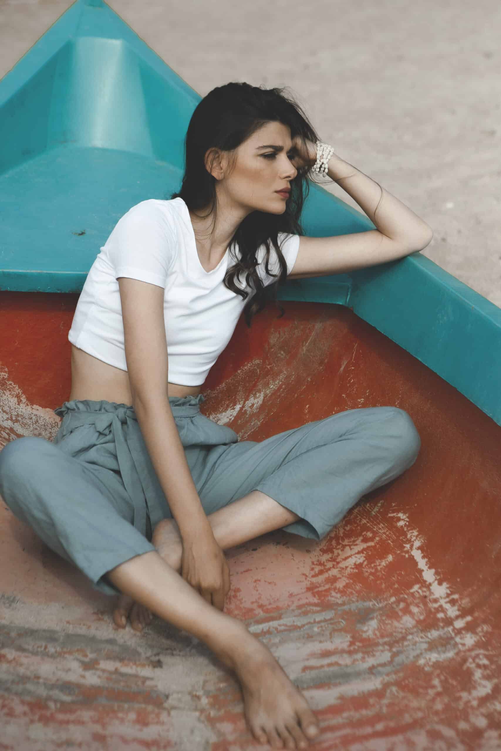 Luxury Linen Nordic Blue Trousers