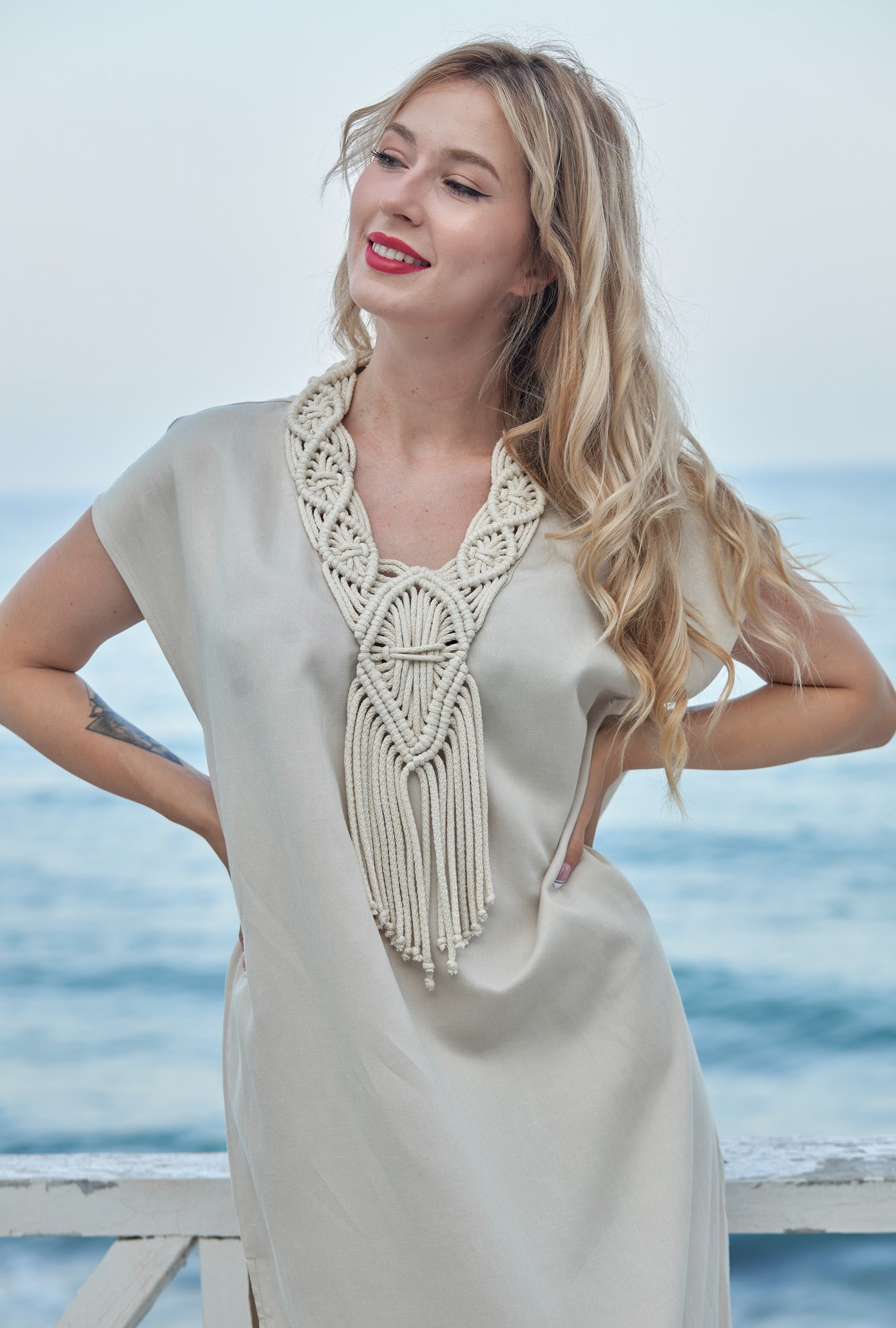 Linen Dress - Macrame by EasyWear